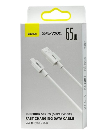  Usb Кабель-зарядка TYPE-C Baseus Superior Supervooc 1м (CAYS000902) 65W белый