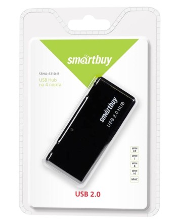  USB-HUB Smartbuy 4 порта (SBHA-6110-K) черный