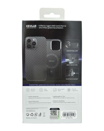  Накладка для i-Phone 15 Pro Keephone Kevilar MagSnap черный