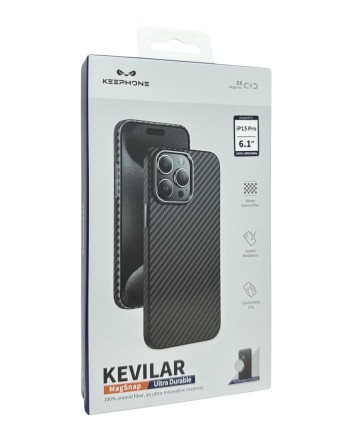  Накладка для i-Phone 15 Pro Keephone Kevilar MagSnap черный