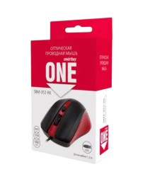 Мышь проводная Smartbuy ONE 352 USB/DPI 800-1200-1600/4 кнопки/1.24м (SBM-352-RK) красно-черная