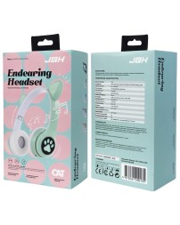 Стереонаушники Bluetooth Полноразмерные JBH Cat STM-28 BT5.0/200mAh зеленые