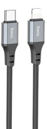Usb Кабель-зарядка Type-C на Lightning Hoco X86 20W 1м силиконовый черный