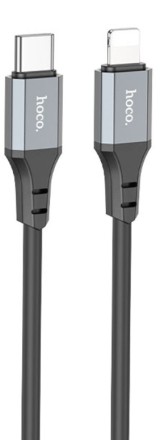  Usb Кабель-зарядка Type-C на Lightning Hoco X86 20W 1м силиконовый черный