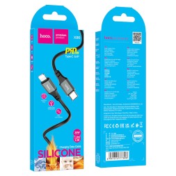 Usb Кабель-зарядка Type-C на Lightning Hoco X86 20W 1м силиконовый черный