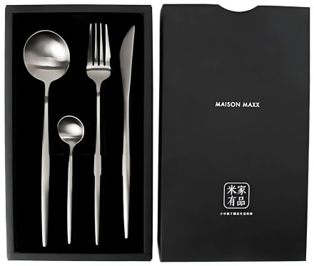  Набор столовых приборов Maison Maxx Modern Flatware Set (4 предмета) серебристый
