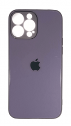 Чехол-накладка для i-Phone 13 Pro Max силикон (стеклянная крышка) сиреневая