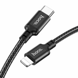 Usb Кабель-зарядка Type-C на Lightning Hoco X14 Double 3A 20W 3м/9.8ft в тканевой оплетке черный