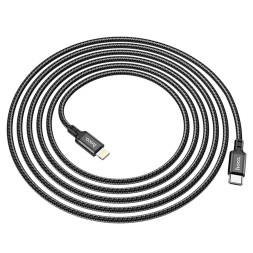 Usb Кабель-зарядка Type-C на Lightning Hoco X14 Double 3A 20W 3м/9.8ft в тканевой оплетке черный