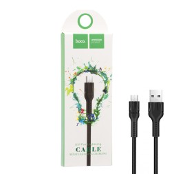 Usb Кабель-зарядка Micro Hoco U31 Benay 2.4A 1м в тканевой оплётке чёрный