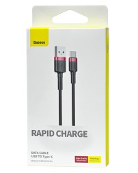 Usb Кабель-зарядка TYPE-C Baseus Cafule 3A 1м (CATKLF-B91) Чёрно-красный