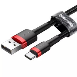 Usb Кабель-зарядка TYPE-C Baseus Cafule 3A 1м (CATKLF-B91) Чёрно-красный