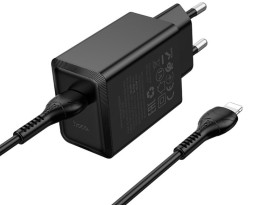 Сетевое зар. устр. Hoco N70 с шнуром Type-C на Lightning 1С 30W черное