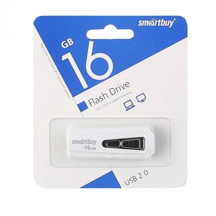  USB флеш накопитель Smartbuy 16GB Iron White/Black (SB16GBIR-W)