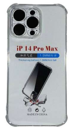  Чехол-накладка силикон i-Phone 14 Pro Max 6.7&quot; прозрачный 1.5мм тех.пак