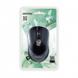 Мышь беспроводная Smartbuy 205AG USB/DPI 800-1200-1600/6 кнопок/1AA черная (SBM-205AG-K)