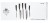  Набор кухонных ножей Xiaomi Spetime 5-Piece Steel Kitchen Knife Set G05-BL (5 ножей) черный