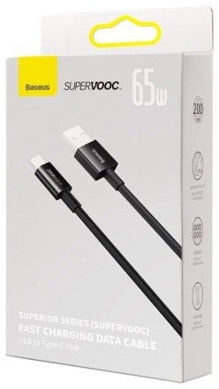 Usb Кабель-зарядка TYPE-C Baseus Superior 2м (CAYS001001) 65W черный