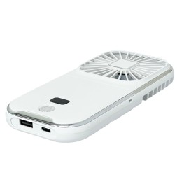 Вентилятор портативный + powerbank 3000mAh Mini F30 Pro белый