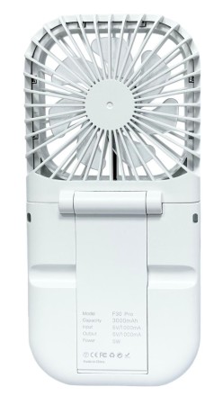  Вентилятор портативный + powerbank 3000mAh Mini F30 Pro белый