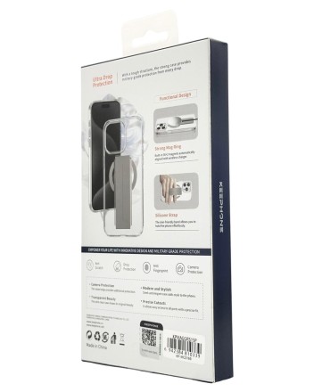  Накладка для i-Phone 15 Pro Keephone Maggrip MagSnap прозрачный серый