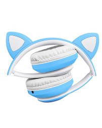 Стереонаушники Bluetooth Полноразмерные JBH Cat STM-28 BT5.0/200mAh голубые