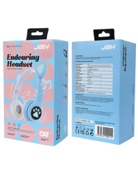 Стереонаушники Bluetooth Полноразмерные JBH Cat STM-28 BT5.0/200mAh голубые