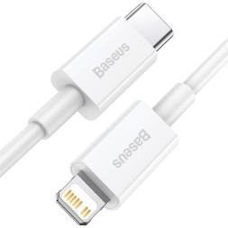 Кабель-зарядка Type-C на Lightning Baseus Superior Series 1м (CATLYS-A02) 20W белый