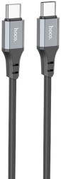 Usb Кабель-зарядка Type-C на Type-C Hoco X86 3A 60W 1м силиконовый черный