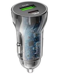 Автомобильное заряд. устр. Hoco Z47A 1USB/1USB-C 3A 30W черное