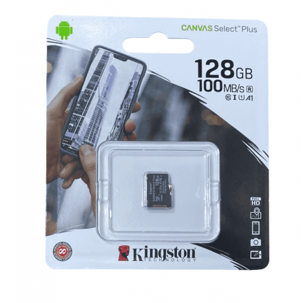  micro SDXC карта памяти Kingston 128GB Class10 UHS-I 100MB/s (SDCS2/128GBSP) без адаптера