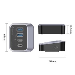 USB-С хаб Orico M32A2C-G2 USB3.2х2/USB-C3.2x2 серый