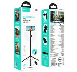 Монопод с пультом ДУ Hoco K25 BT5.2 черный