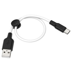 Usb Кабель-зарядка Type-C Hoco X21 Plus Silicone 3A 25см мягкий силиконовый белый