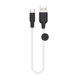 Usb Кабель-зарядка Type-C Hoco X21 Plus Silicone 3A 25см мягкий силиконовый белый