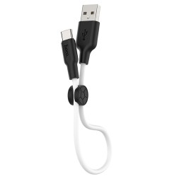 Usb Кабель-зарядка Type-C Hoco X21 Plus Silicone 3A 25см мягкий силиконовый белый