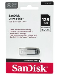 3.0 USB флеш накопитель SanDisk 128GB Ultra Flair (SDCZ73-128G-G46) металл чер/серебро