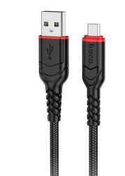 Usb Кабель-зарядка Micro Hoco X59 3м в тканевой оплётке чёрный