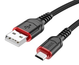 Usb Кабель-зарядка Micro Hoco X59 3м в тканевой оплётке чёрный