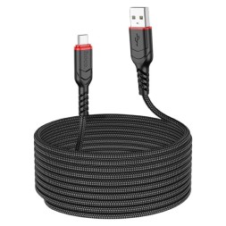Usb Кабель-зарядка Micro Hoco X59 3м в тканевой оплётке чёрный