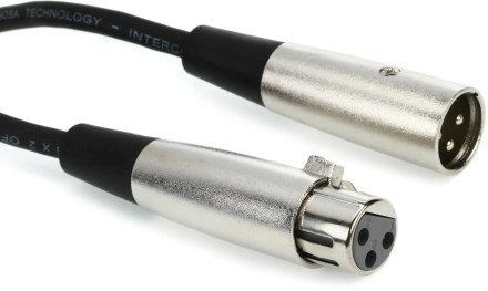  Инструментальный кабель Livepower H254 XLR/XLR мама-папа 1.8м черно-серебристый