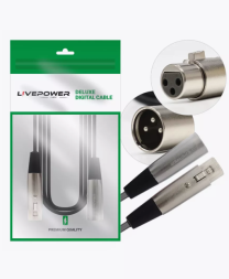 Инструментальный кабель Livepower H254 XLR/XLR мама-папа 1.8м черно-серебристый