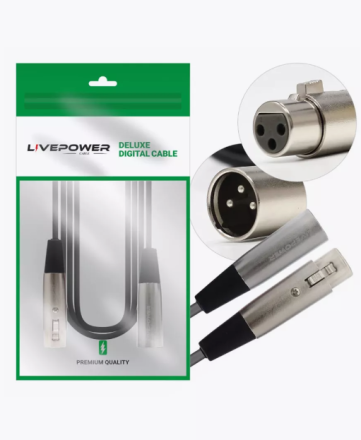  Инструментальный кабель Livepower H254 XLR/XLR мама-папа 1.8м черно-серебристый