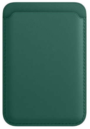  Кожаный чехол-бумажник для карт и визиток MagSafe Leather Wallet для Apple i-Phone зелёный