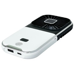 Вентилятор портативный + powerbank 3000mAh Mini F30 Pro бело-черный