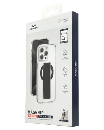  Накладка для i-Phone 15 Pro Keephone Maggrip MagSnap прозрачный черный