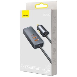 Автомобильное заряд. устр. Baseus Share 2USB/2C (CCBT-A0G) серебристое