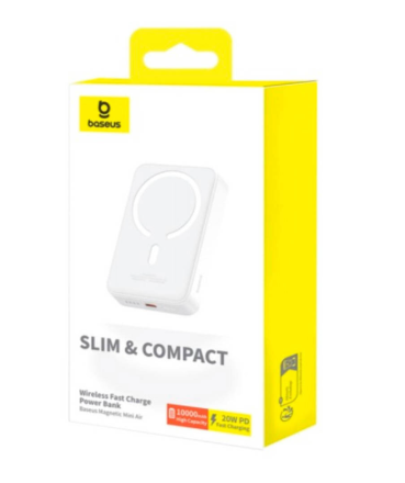  Powerbank с беспроводной зарядкой Baseus Magnetic Mini Air Slim 10000mAh 20W (P10059001223-00) белый