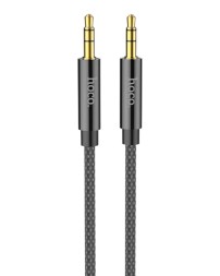 Аудиокабель AUX 3,5mm Hoco 1m с микрофоном UPA19 черный