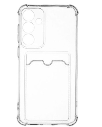  Чехол-накладка силикон с карманом под карту Samsung Galaxy S24 прозрачный